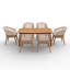 Ensemble de salle à manger d'extérieur en bois massif 6 personnes avec coussins Acacia-16578305-16578319
