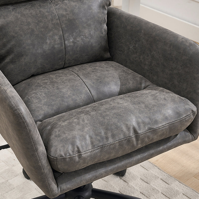 Chaise réglable réglable en cuir de polyuréthane, avec rembourrage en mousse haute densité et structure métallique stable pour la hauteur du cuir de bureau