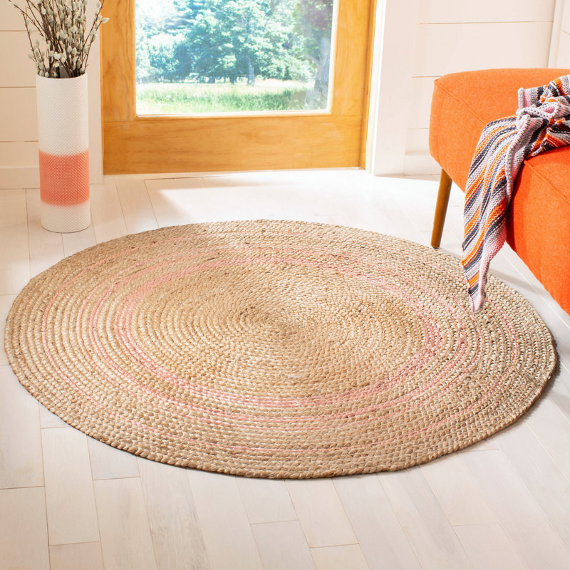 Winthrop Natural Fiber Hand Woven Jute Rug, Round 7'