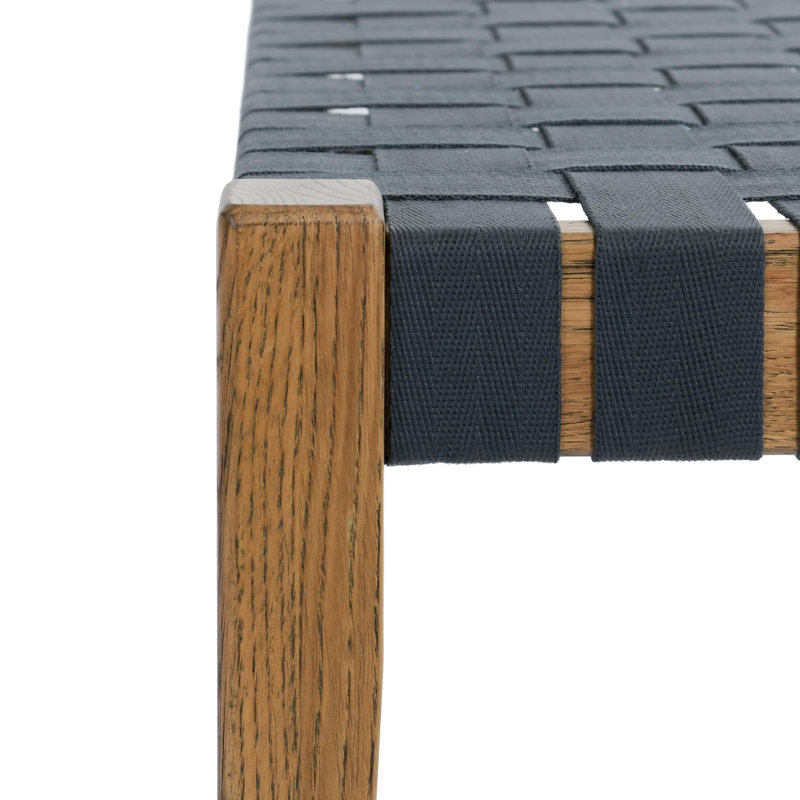 Orlando 62" Oak Wood Charcoal Bench, Brown/Charcoal