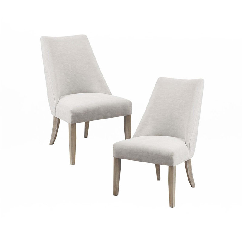 Upholstered Dining Chair Set Of 2, Brown, Ivory