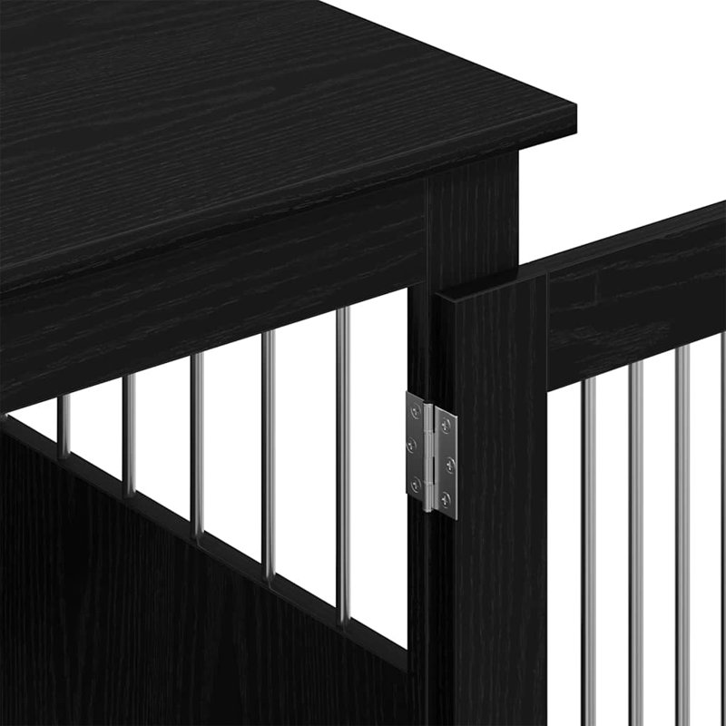 Pet Crate, 59cm H x 62cm W x 45cm D, Black Oak