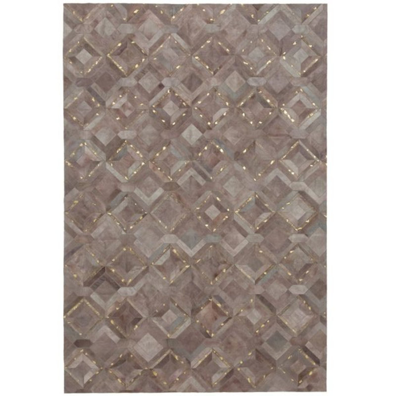 Cowhide Geometric Indoor Rug, Rectangle 5'7" x 7'10"