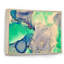Vert et mauve luxueux abstrait fluide III - peinture sur toile-67313883-67313890
