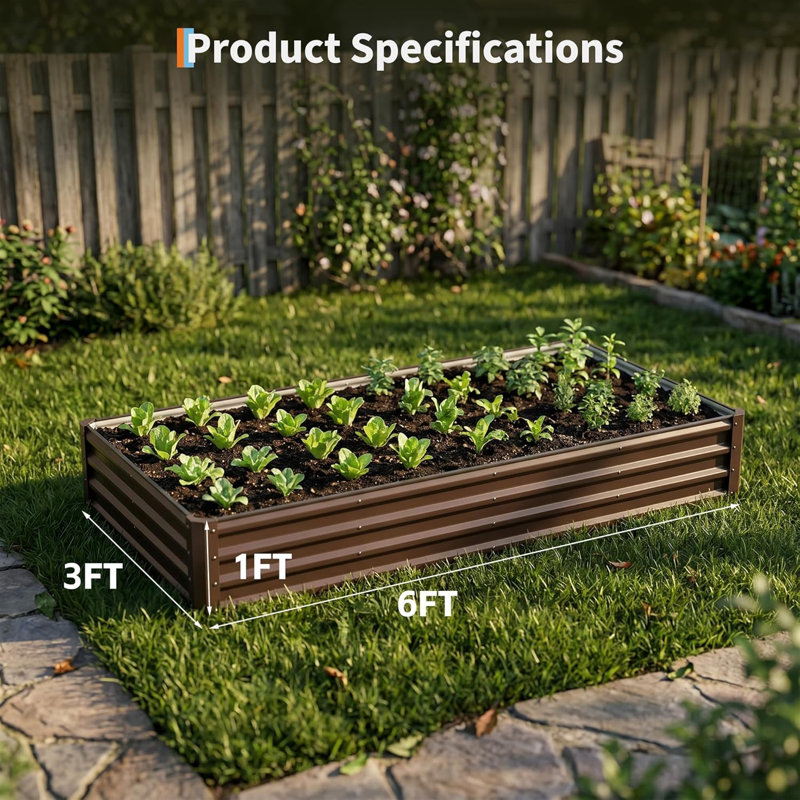 2 Pack Galvanized Raised Garden Bed Kit, Large Rectangular Metal Oval Raised Garden Beds, Outdoor Deep Root Box Planter for Gardening, Vegetables, Flowers, Herbs