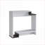 Console, contemporaine avec deux tablettes ouvertes - blanc et gris | Panneau de particules