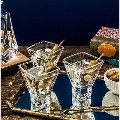 JoyJolt Carre Square Martini Glass, 8oz.