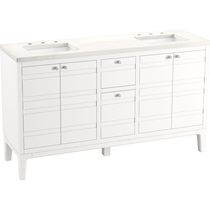 Helst 60-In Bathroom Vanity Set, White