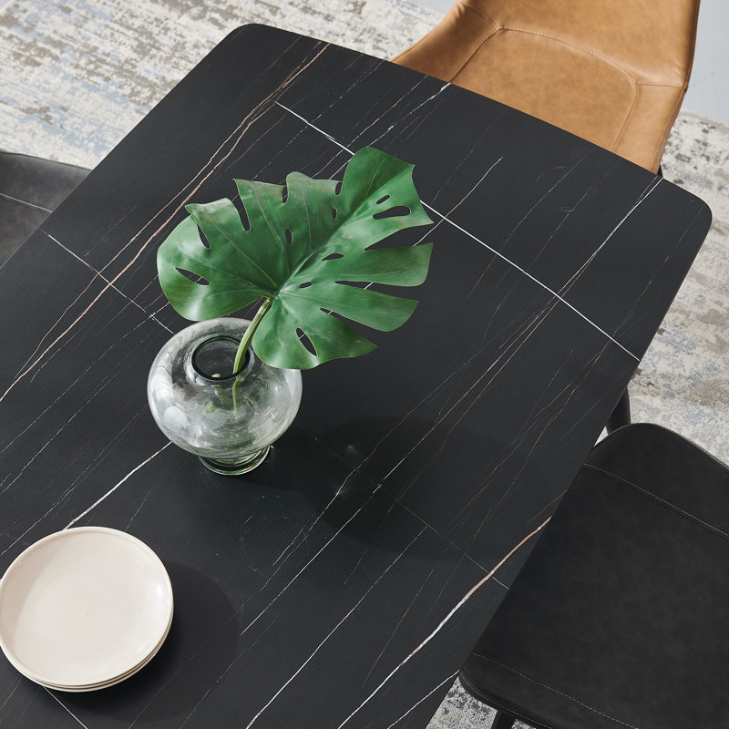 Ensemble repas pour 6 personnes, Noir, H 29,5 po x L 70,8 po x l 35,4 po, 7