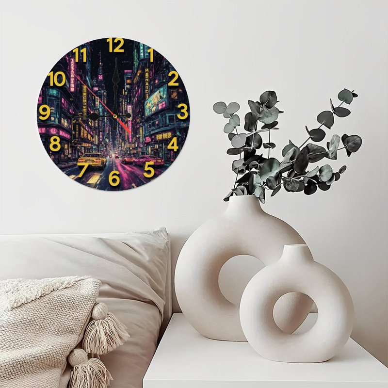 Horloge de ville effet néon