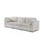 Victorien modulaire 3 en chenille blanc crème - Accoudoirs roulés style confort, avec accoudoirs