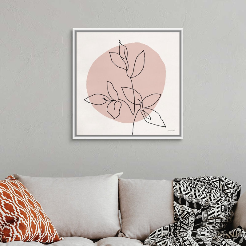 Just Leaves 04, art mural sur toile, Toile avec cadre blanc, H 32 po x l 32 po