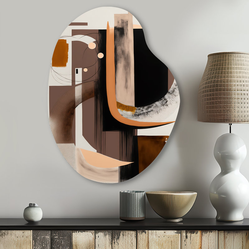 «Chinelle Modern Watercolor Art - Art mural asymétrique transitionnel en métal, reproduction d'art moderne de forme irrégulière