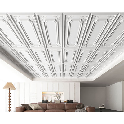 Art3d 24''x48'' Drop Ceiling Tiles, 12 Pack PVC Decorative 3D Wall Panelling,96 sq.ft.