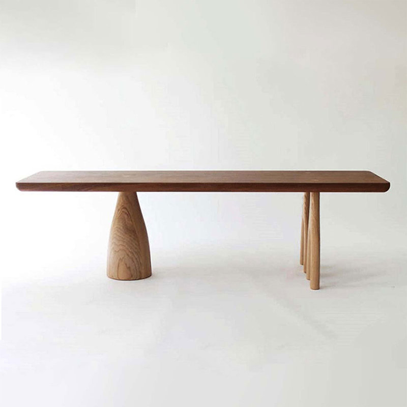Walnut Rectangular Solid Wood Dining Table, 29.53"H x 86.61"L x 35.43"W