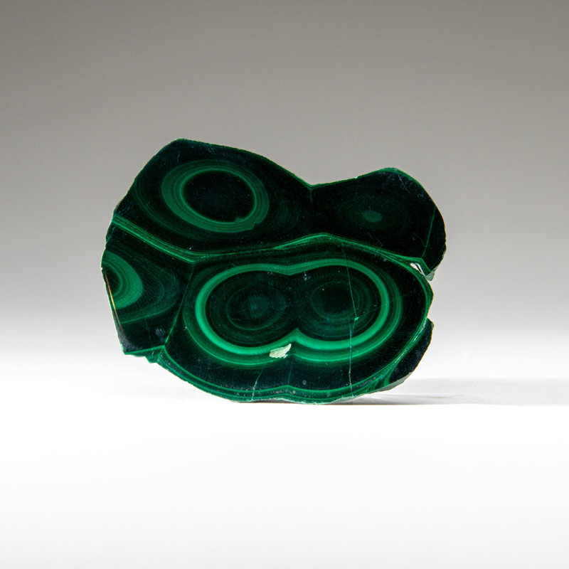 Véritable tranche de stalactite en malachite polie véritable (159,4 grammes)