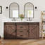 Ensemble de meuble-lavabo double en bois manufacturé 2 tiroirs 2 portes Chimira-129439377-134039060-136892660
