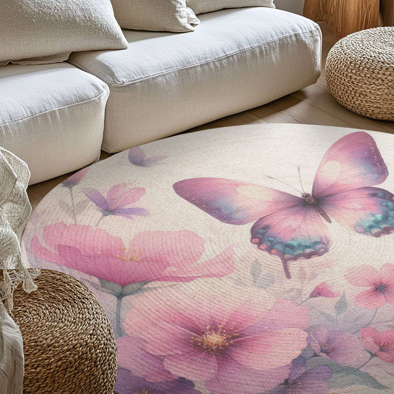 Tapis tressé Bloom & Flutter, Rond 5 pi