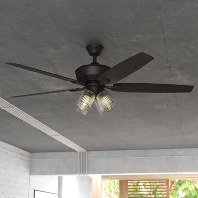 Ventilateur de plafond transitionnel intérieur mat noir 60 po Hawden