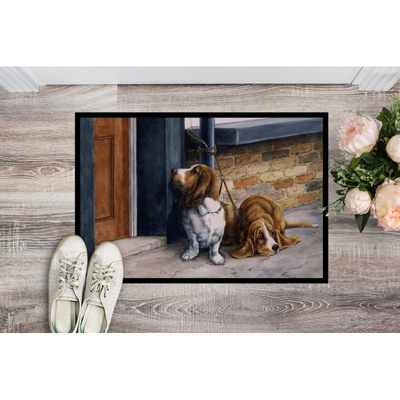Paillasson d’extérieur antidérapant Basset Hound, Rectangle 2 pi x 3 pi
