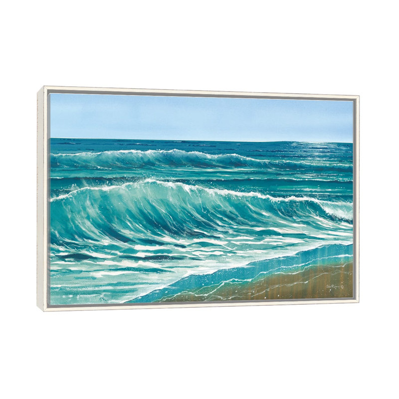 «Forever Waves», reproduction d'art sur toile encadrée, 48" x 32", Framed Canvas, Distressed White