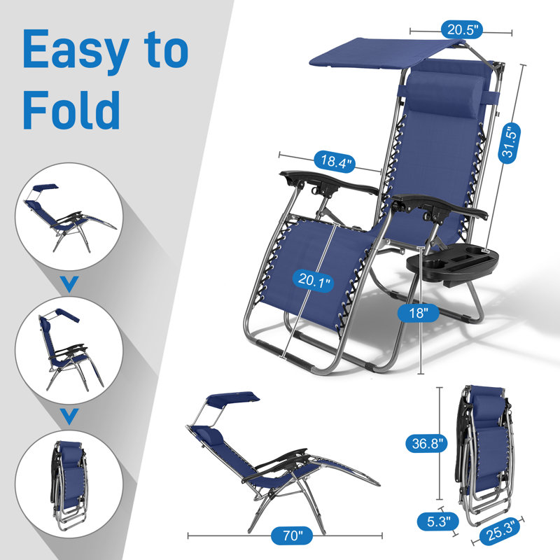 Leonetti Folding Zero Gravity Chair, Blue