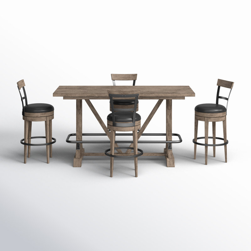 Susan 4-Person Solid Wood Double Pedestal Dining Set 