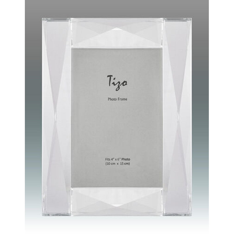 Crystal Glass Picture Frame, 4" W x 6" H