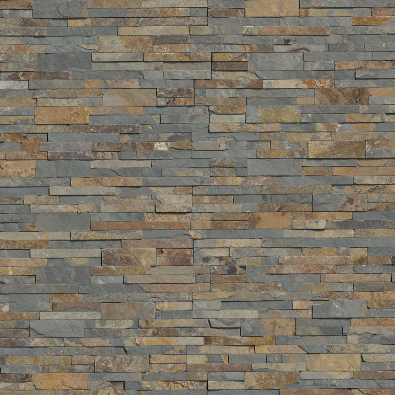 Stonecrest 6 in. x 24 in. Split Face Natural Stone Ledger Panel Wall Tile, Bellegrave Mavi