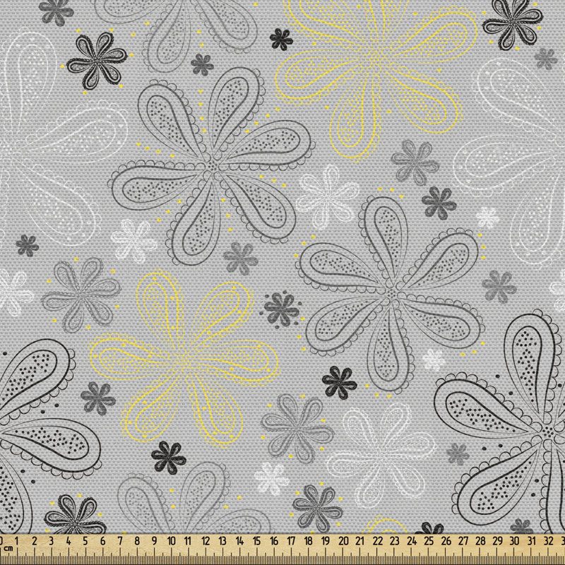 Tissu gris et jaune Ambesonne, l 36 po x L 58 po