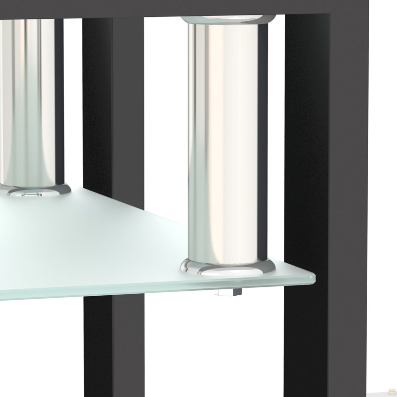 Table basse en verre trempé 1 pièce, Transparent, 1, Noir