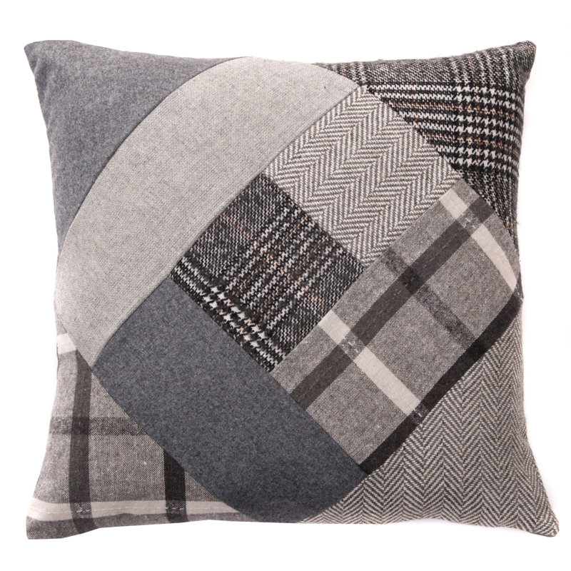 Seren Plaid Square Throw Pillow Cover