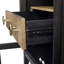Table de chevet noire avec portes en verre trempé et 1 tiroir de rangement, bois massif et fabrication, 29,62 po Hauteur, poids des portes de tiroir de 85,49 lb, profondeur de 18,82, largeur de 28,79