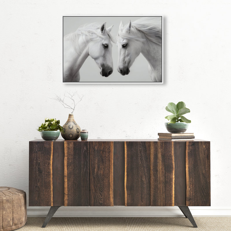 Twin Souls II Print by Oliver Gal, 21"H x 31"W, White Floater Frame