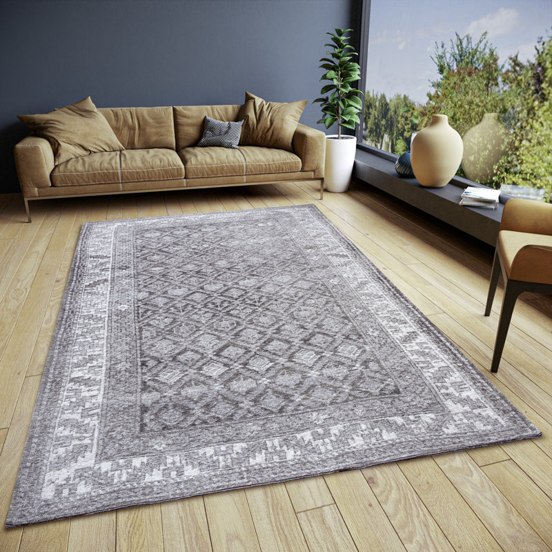 Catania Grey Rug, Rectangular 80 x 165cm
