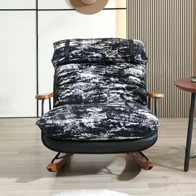 Wide Back Rocking Chair with Detachable Cushion