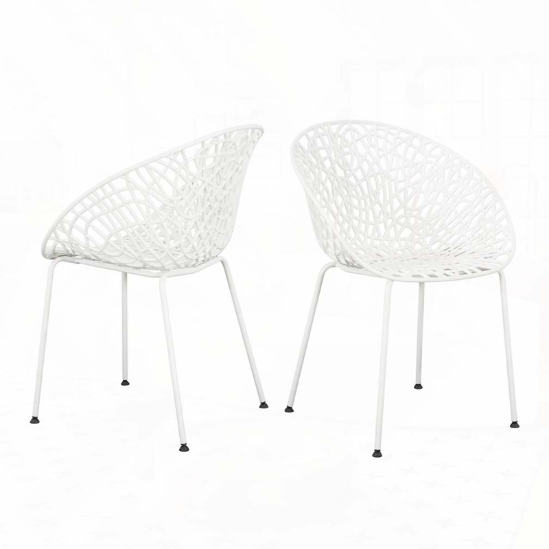 Outdoor Patio Club Chair,Dining Chair, White