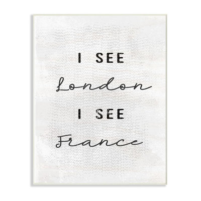«Black and Greishish I See London I See France Textured» par Daphne Polselli, reproduction d'art textuel