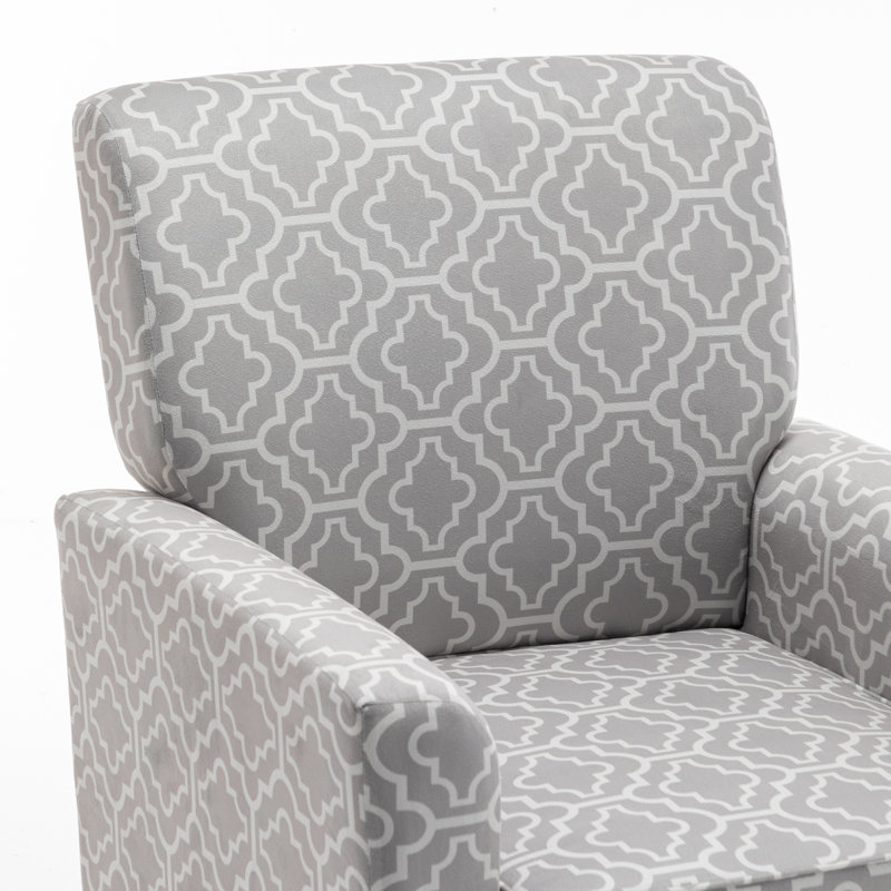 Chaise avec accoudoirs en mélange de polyester multicolore, structure en bois de bouleau massif avec pieds fuselés bruns, chaise d'appoint rembourrée de mousse avec garniture pour le bureau du salon