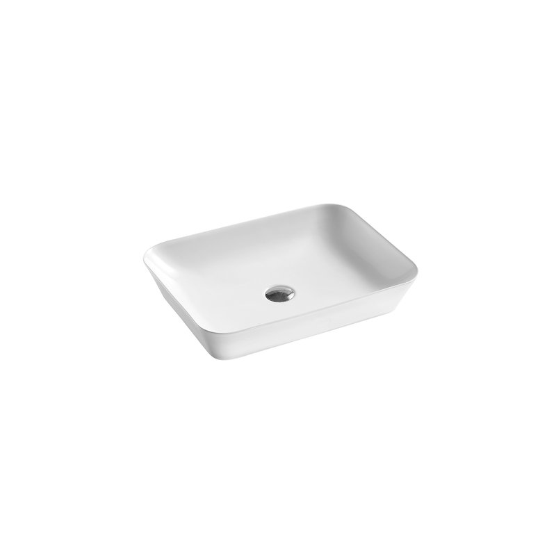 Lavabo vasque rectangulaire en céramique DAX (22 po x 16 po), Blanc