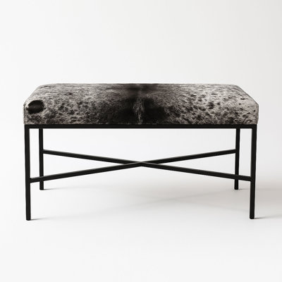 Upholstered Cowhide Bench