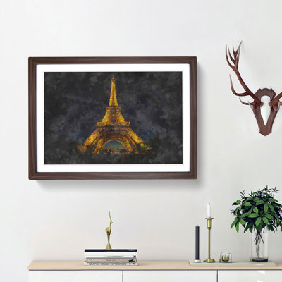 The Eiffel Tower in France at Night - Picture Frame Painting Print