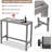 Outdoor Patio Counter Height Bar Table, 55" Rectangle For Patio, Garden, Yard, Balcony, Poolside (gray)-619977643-619977636