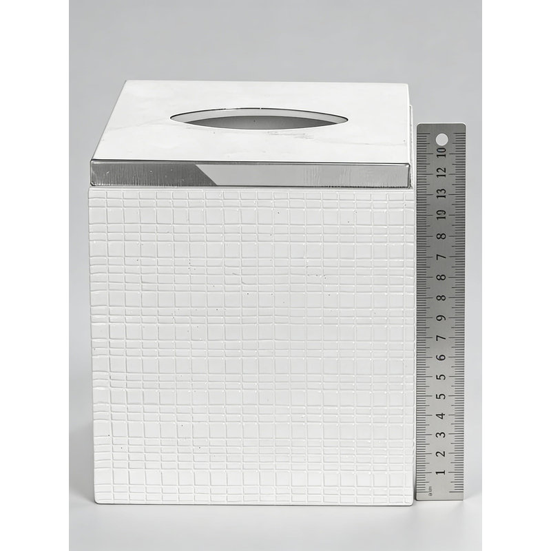 Couvre-boîte à mouchoirs carré - Porte-papier hygiénique décoratif avec motif argenté élégant