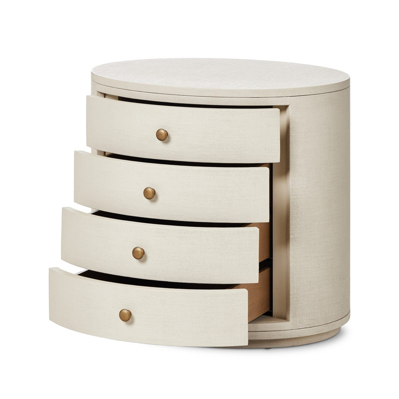 Amelia 4 - Drawer Nightstand, Ivory Painted Linen