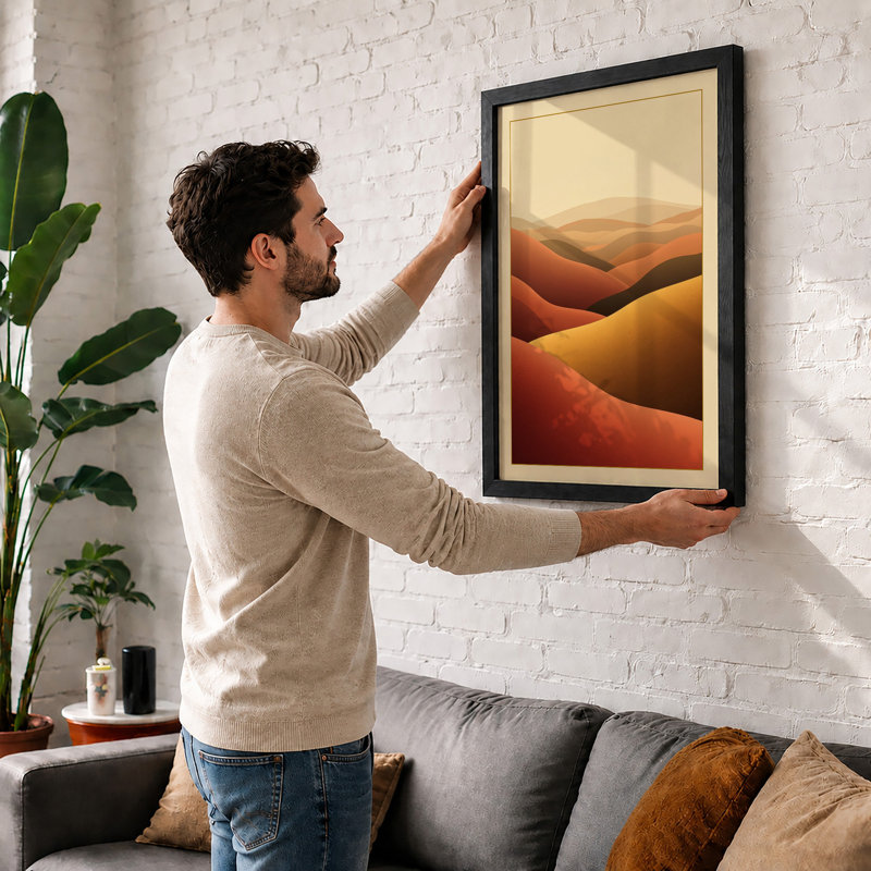 Desert Under Dunes Modern - Framed Print, A1 - 84.1 x 59.4 cm, Black