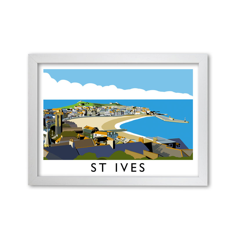 St Ives by Richard O'Neill - Single Picture Frame Print, 594 cm H x 814 cm W, White