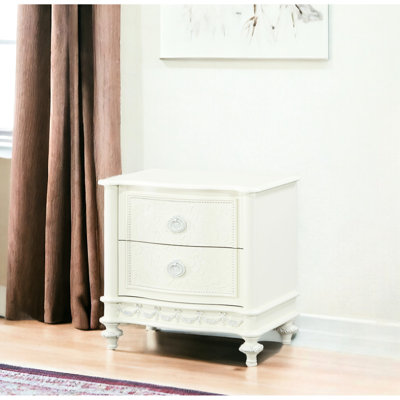Table de chevet avec finition, deux tiroirs avec glissières latérales en métal, inclus, compartiment supérieur doublé de feutre, matériau en bois de pin, capacité de 40 lb, 26 po x 26 po x 16 po, dimensions de 2 savoir-faire équipé, tiroir