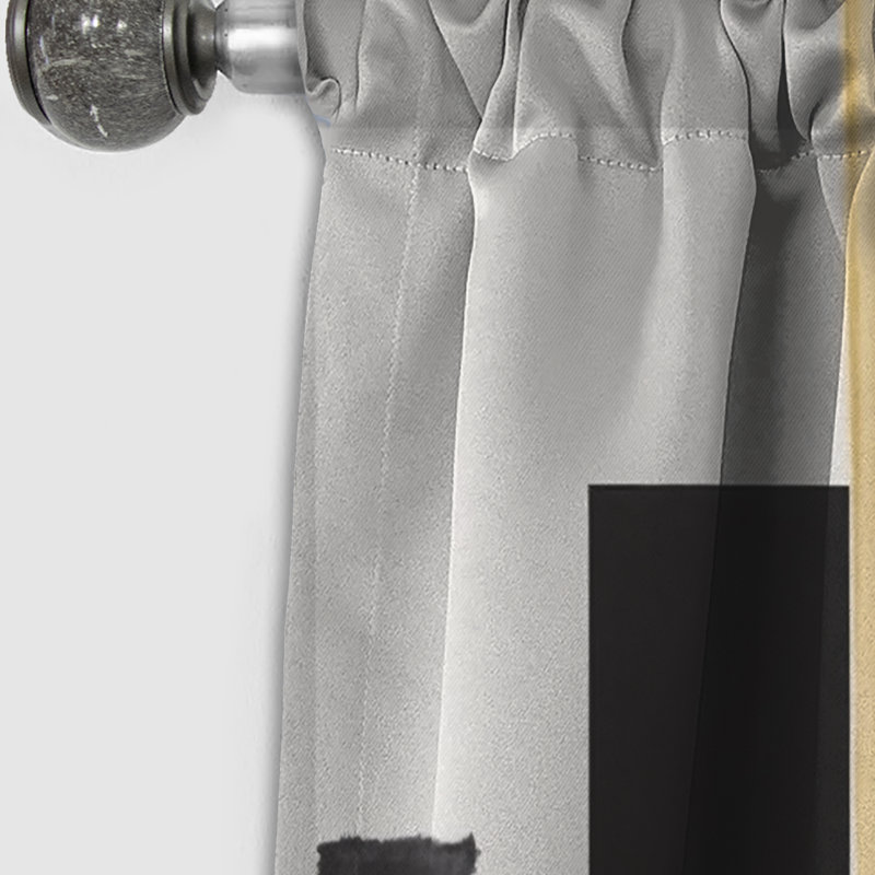Glam Art Deco Abstract I - Rideau abstrait - Rideau occultant - 1 panneaux, L 52 po x L 63 po