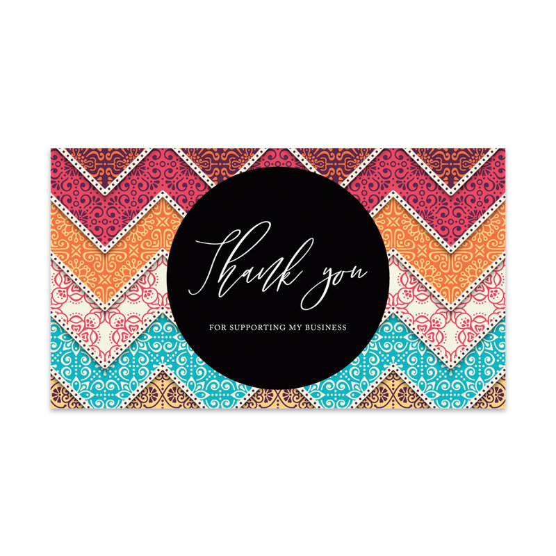 Merci de soutenir mes petites cartes de visite, motif à chevrons, paquet de 100, 2 x 3,5 po